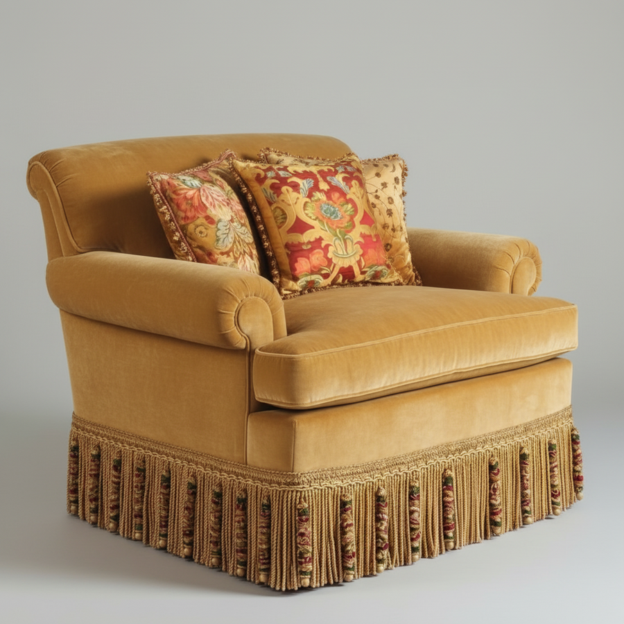 Maharani Chair – Luxury Fringed Accent Chair