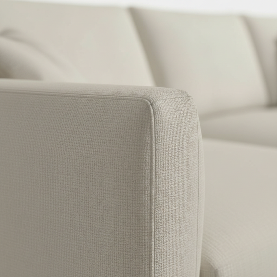 Blanc Haven — Cream L-Shape Sectional, made to order by Peacock Life — view 3