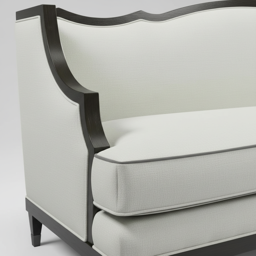 Ivory Silhouette Sofa — Scalloped Back, made to order by Peacock Life — view 3