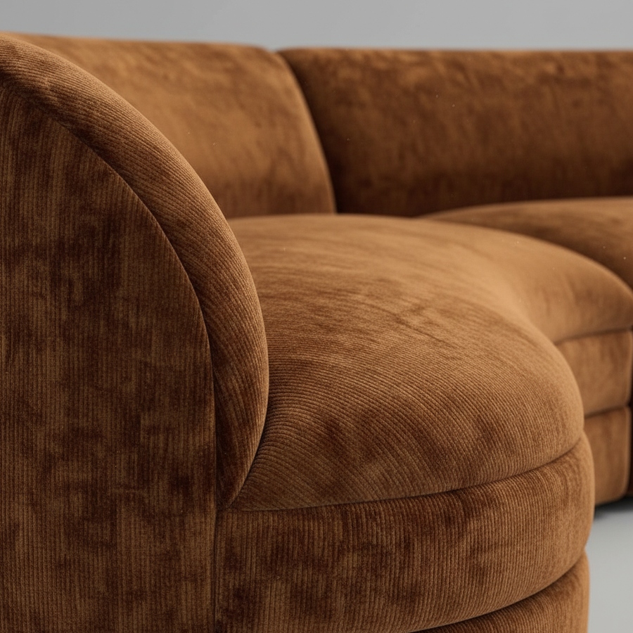 Copper Orbit — Curved Sectional Sofa, made to order by Peacock Life — view 3