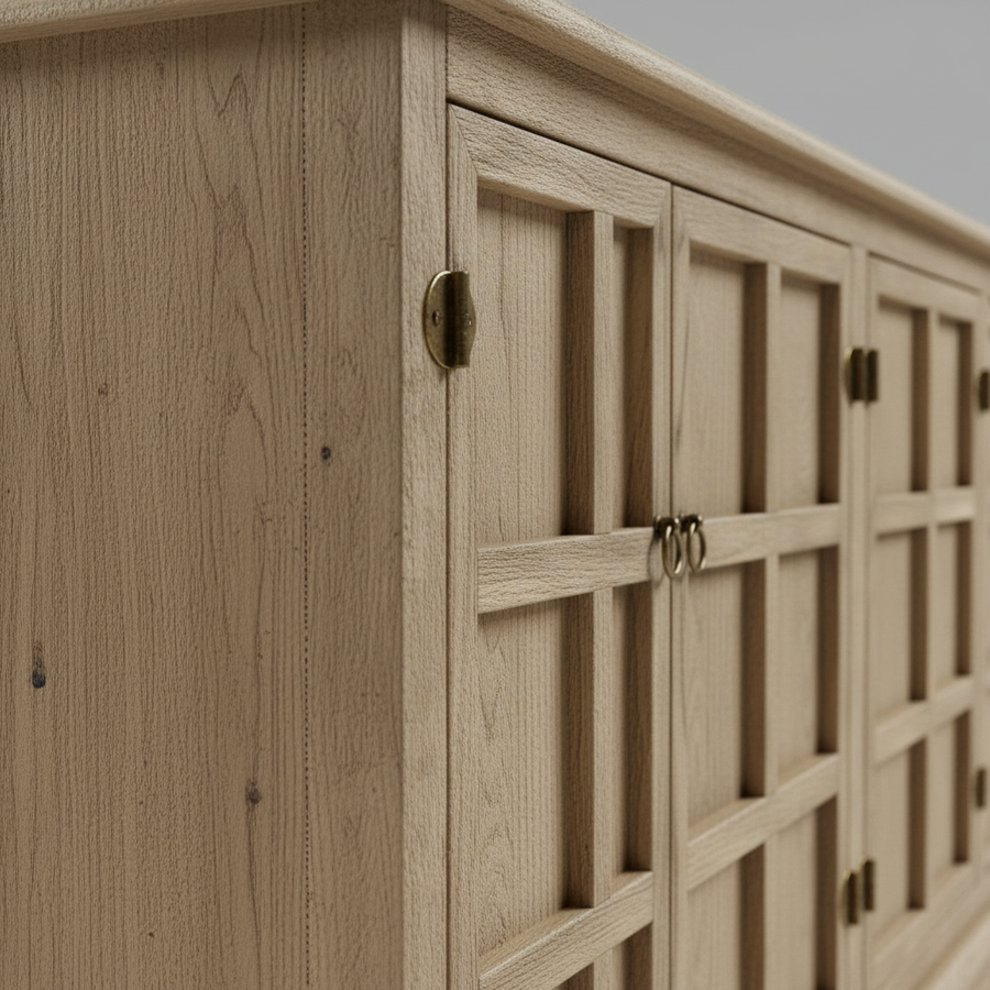 Lattice Oak Console
