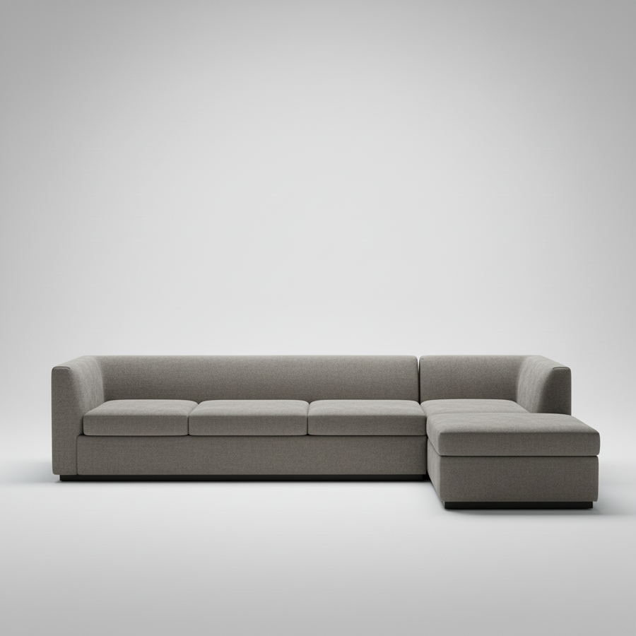 Awas L-Shape Sofa — Burma Teak Wood, made to order by Peacock Life — view 2