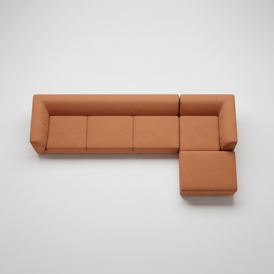 Awas L-Shape Sofa — Burma Teak Wood, made to order by Peacock Life — view 3