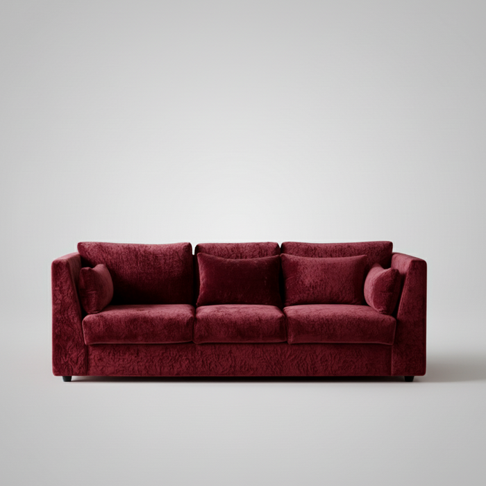 Hilton Sofa — Sleek Plush Lounge, made to order by Peacock Life
