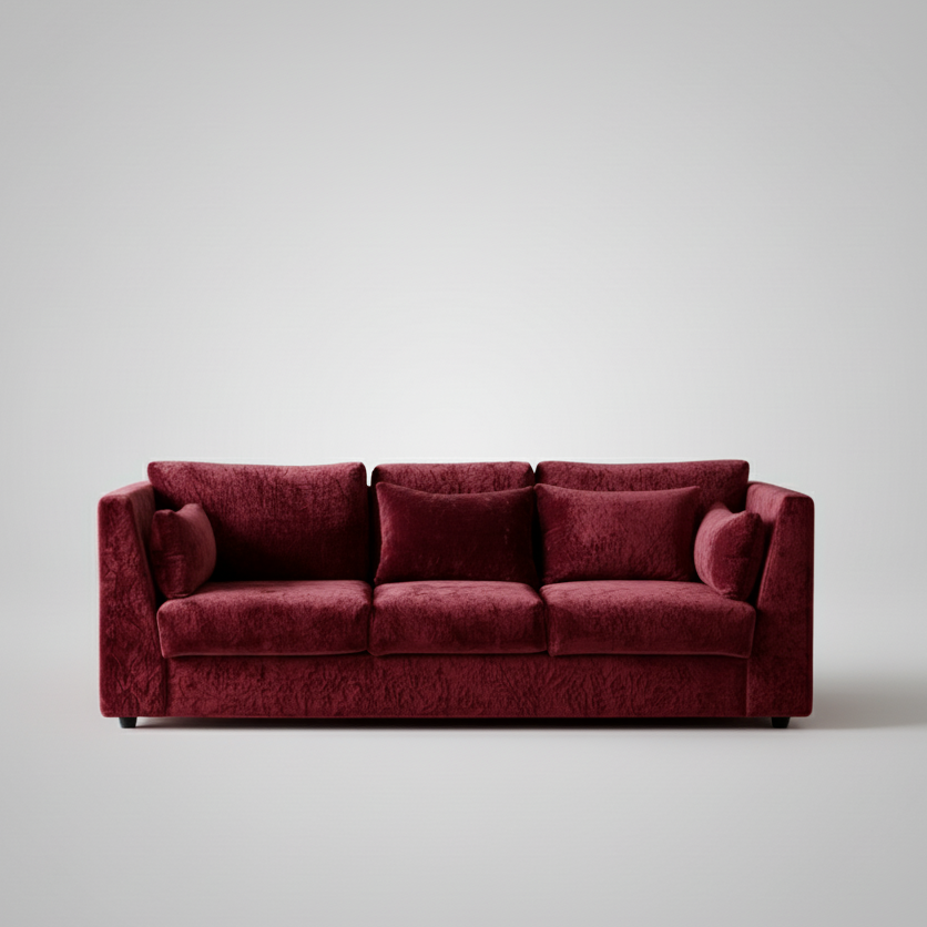 Hilton Sofa — Sleek Plush Lounge, made to order by Peacock Life