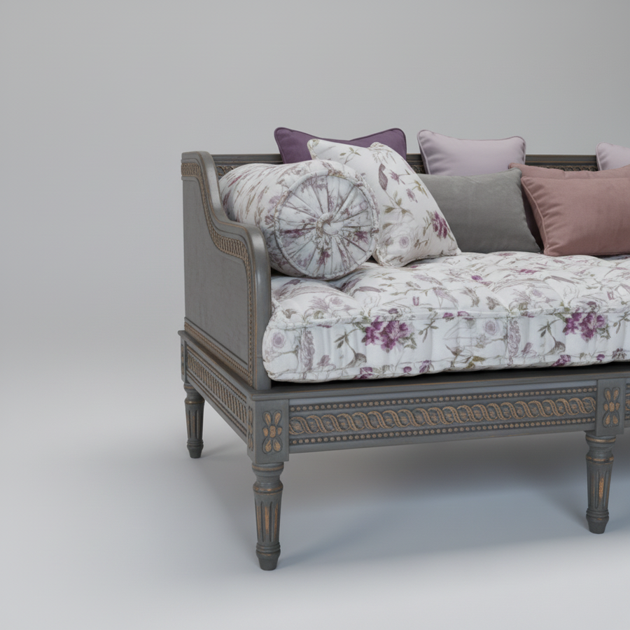 Diwan Day Bed — Traditional Lounger, made to order by Peacock Life — view 2