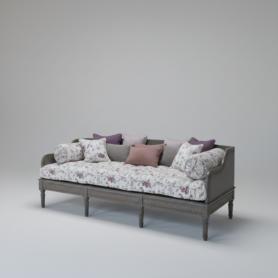 Diwan Day Bed — Traditional Lounger, made to order by Peacock Life — view 3