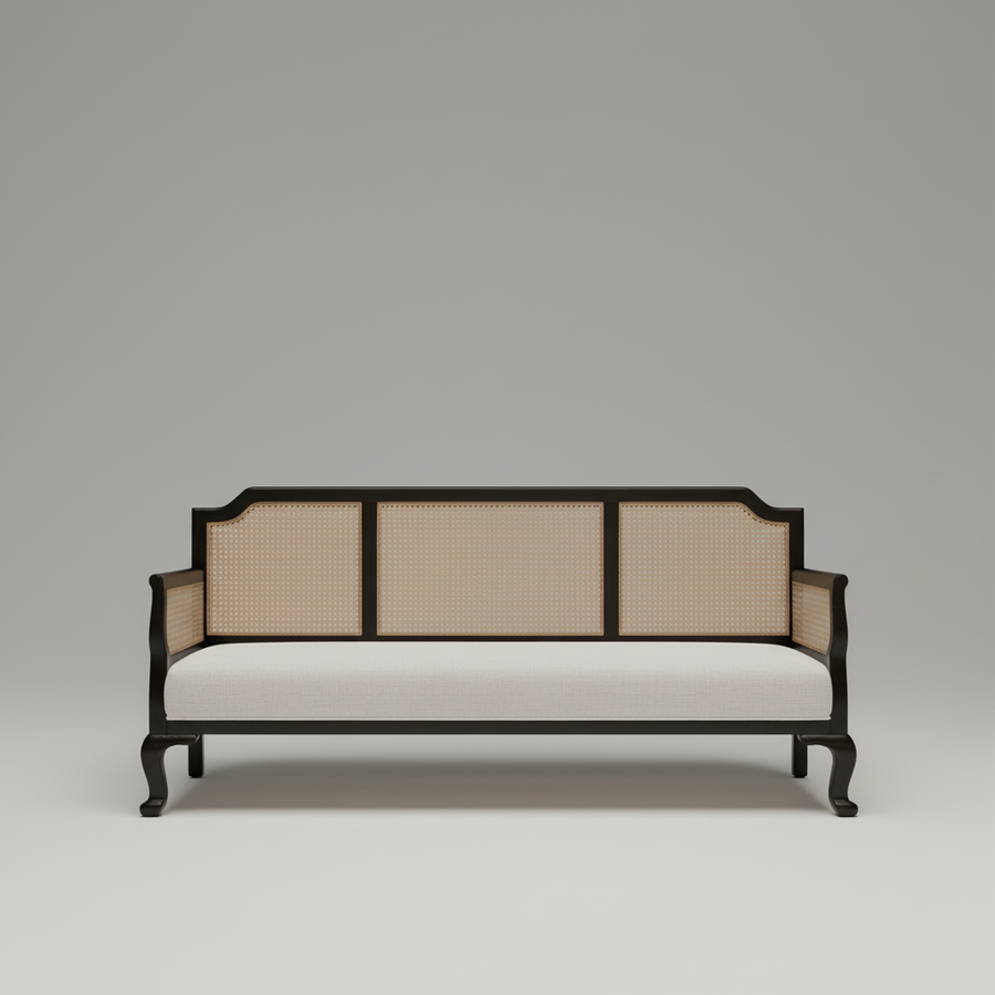 Aura Sofa — Colonial Cane & Wood, made to order by Peacock Life
