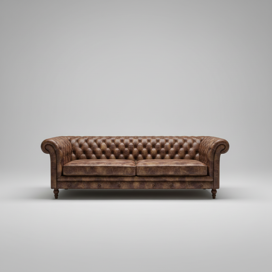 Atlas Leather Sofa — Chesterfield Tufted, made to order by Peacock Life
