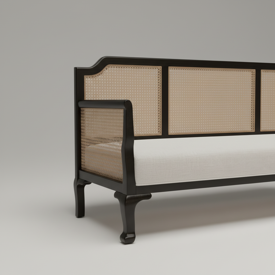 Aura Sofa — Colonial Cane & Wood, made to order by Peacock Life — view 3