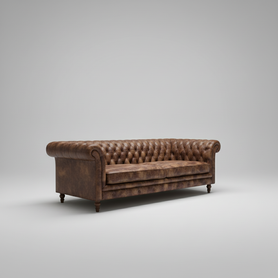 Atlas Leather Sofa — Chesterfield Tufted, made to order by Peacock Life — view 2