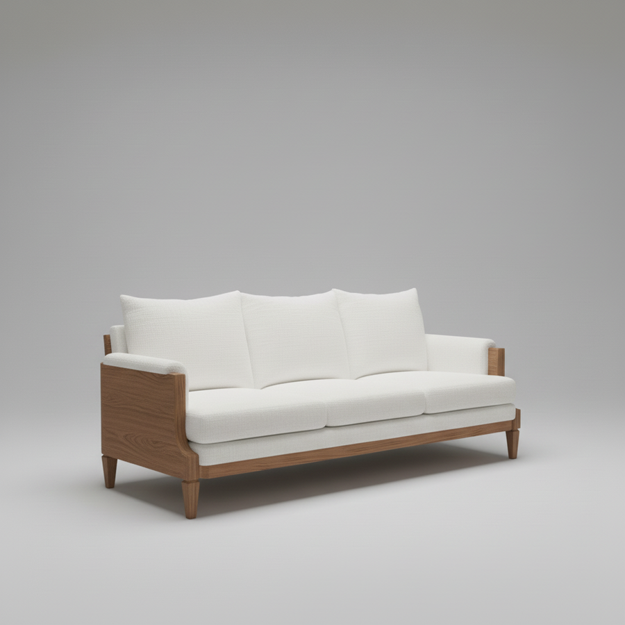 Oasis Sofa — Exposed Teak Frame, made to order by Peacock Life — view 2