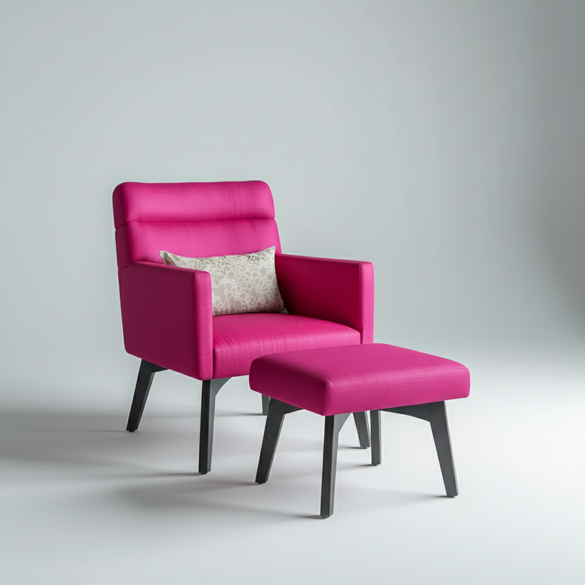 Rani Chair with Stool | Compact Accent Chair – Peacock Life by Shabnam ...