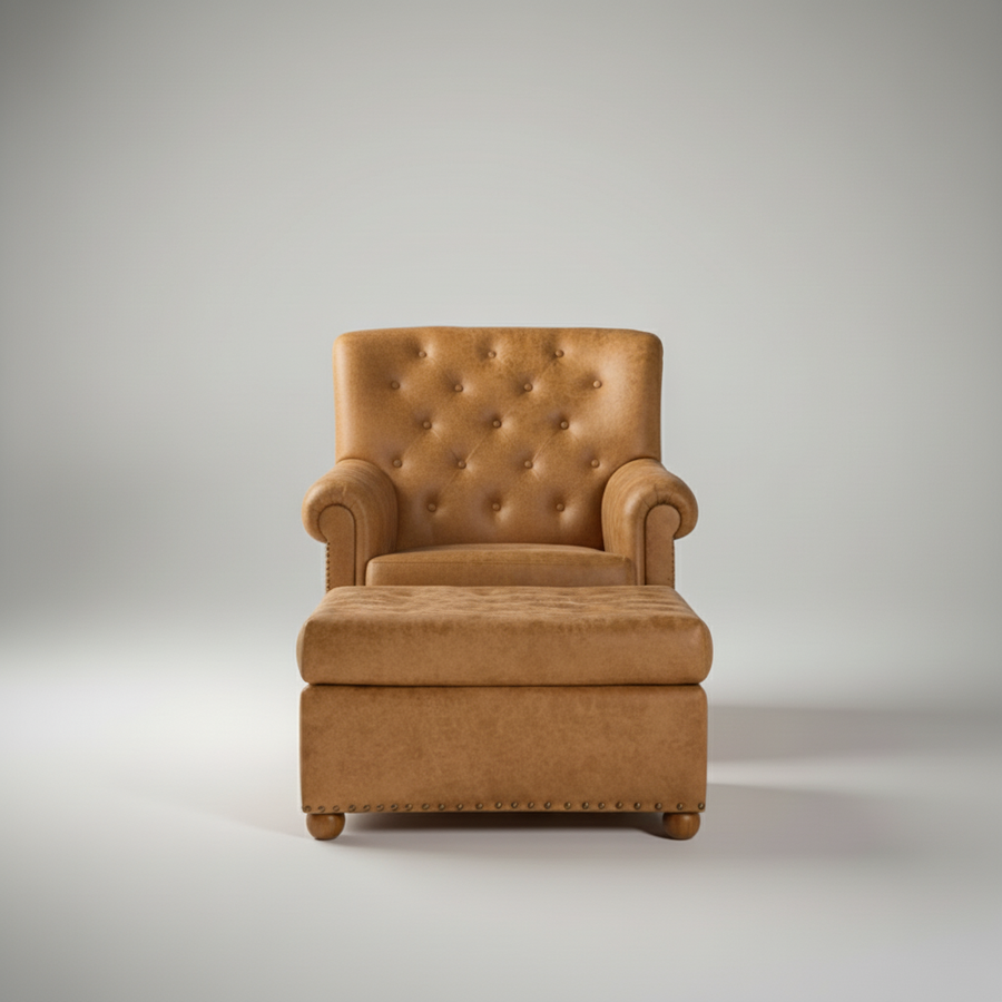Marina Chair with Stool – detail view