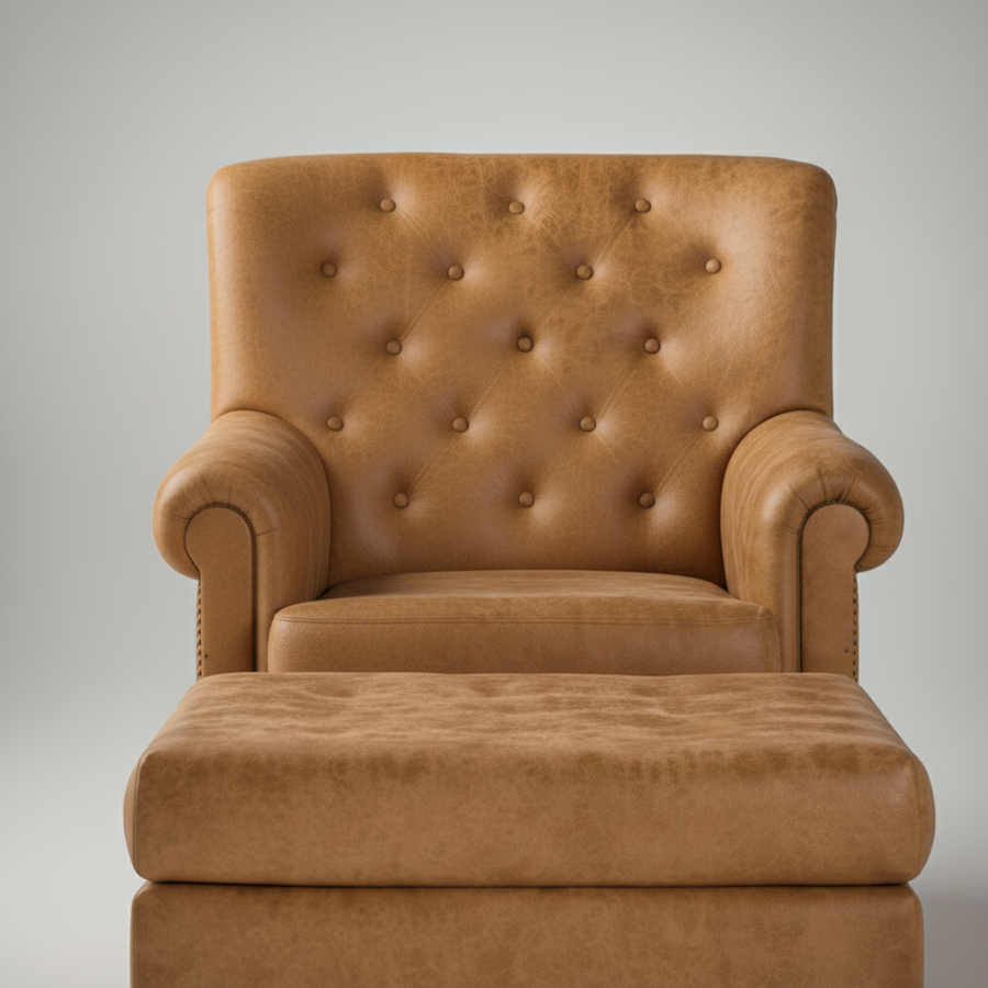 Marina Chair with Stool – close-up of upholstery
