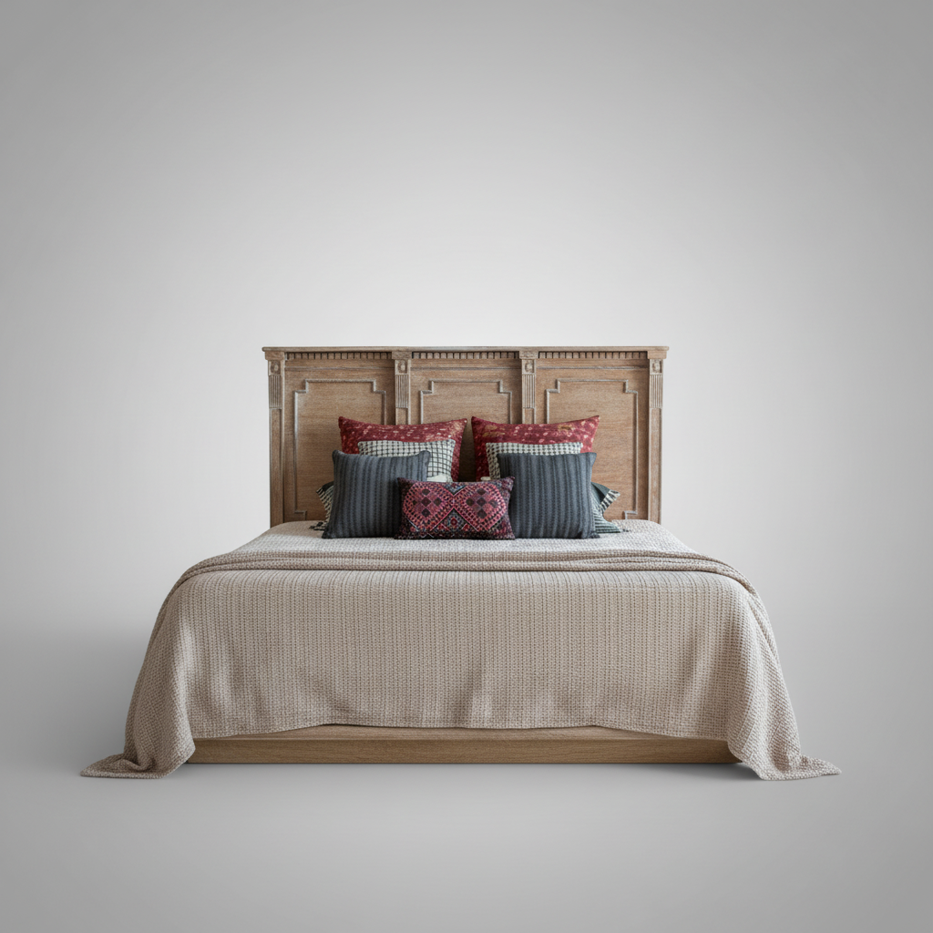 Regal Bed — Burma Teak, Grand Headboard | Peacock Life