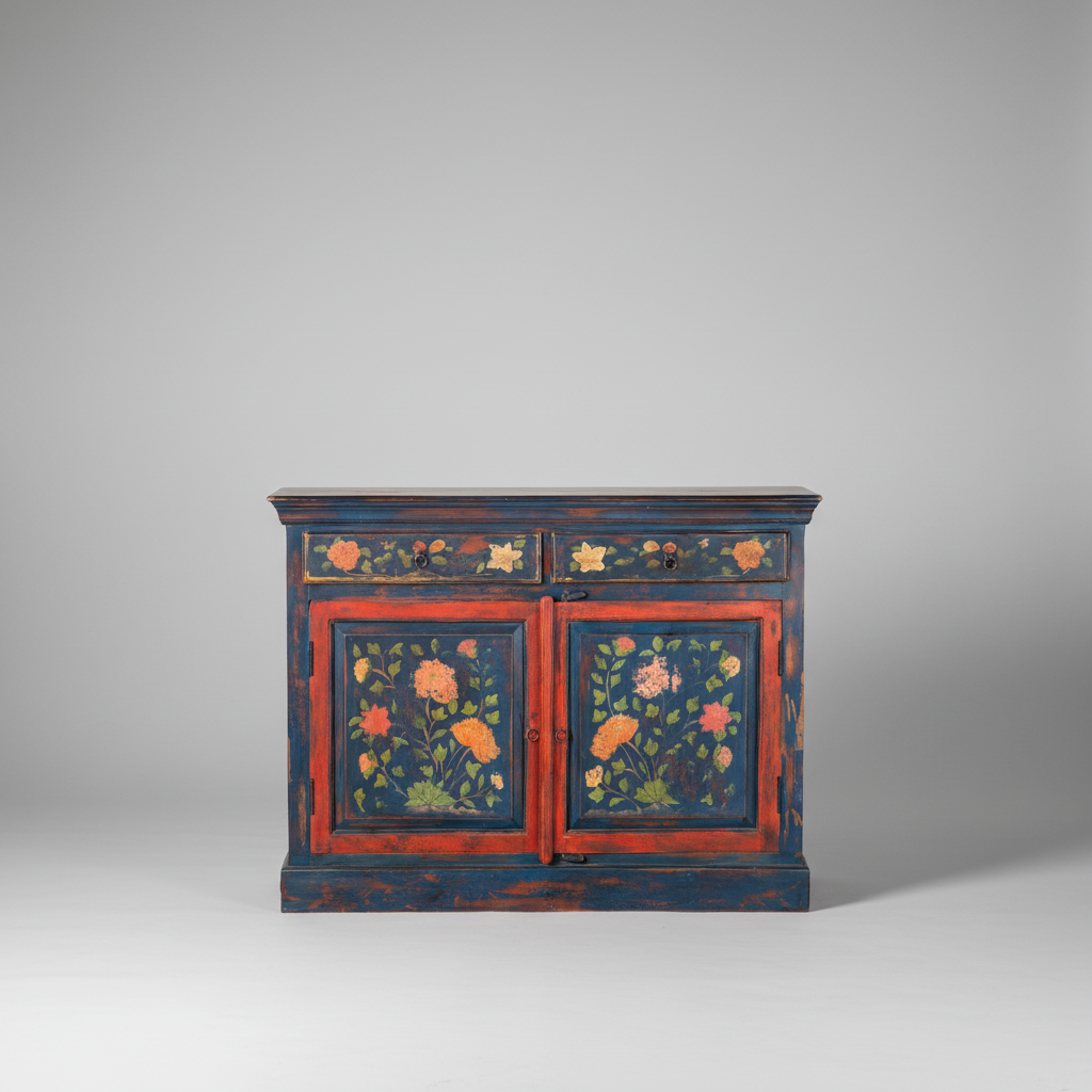 Floral Painted Mini Sideboard