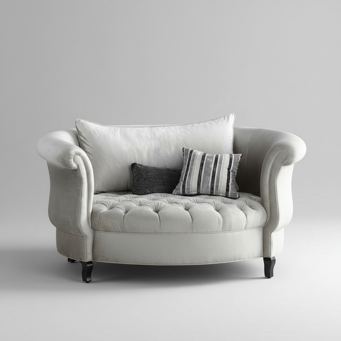 Maison Tuft Lounge – Tufted Grey Lounge Chair