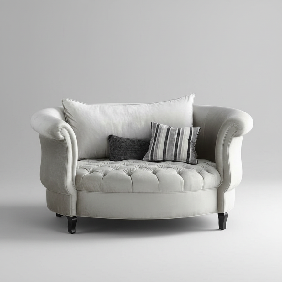 Maison Tuft Lounge – Tufted Grey Lounge Chair