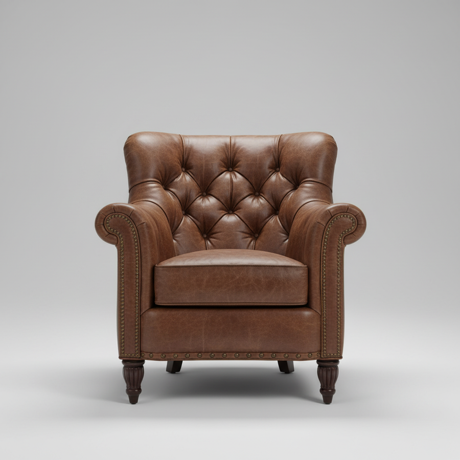 Kensington Leather Armchair – detail view