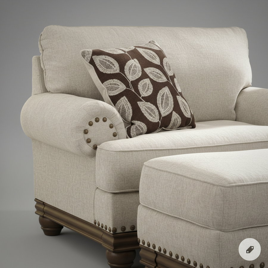Imperial Stud Armchair – detail view