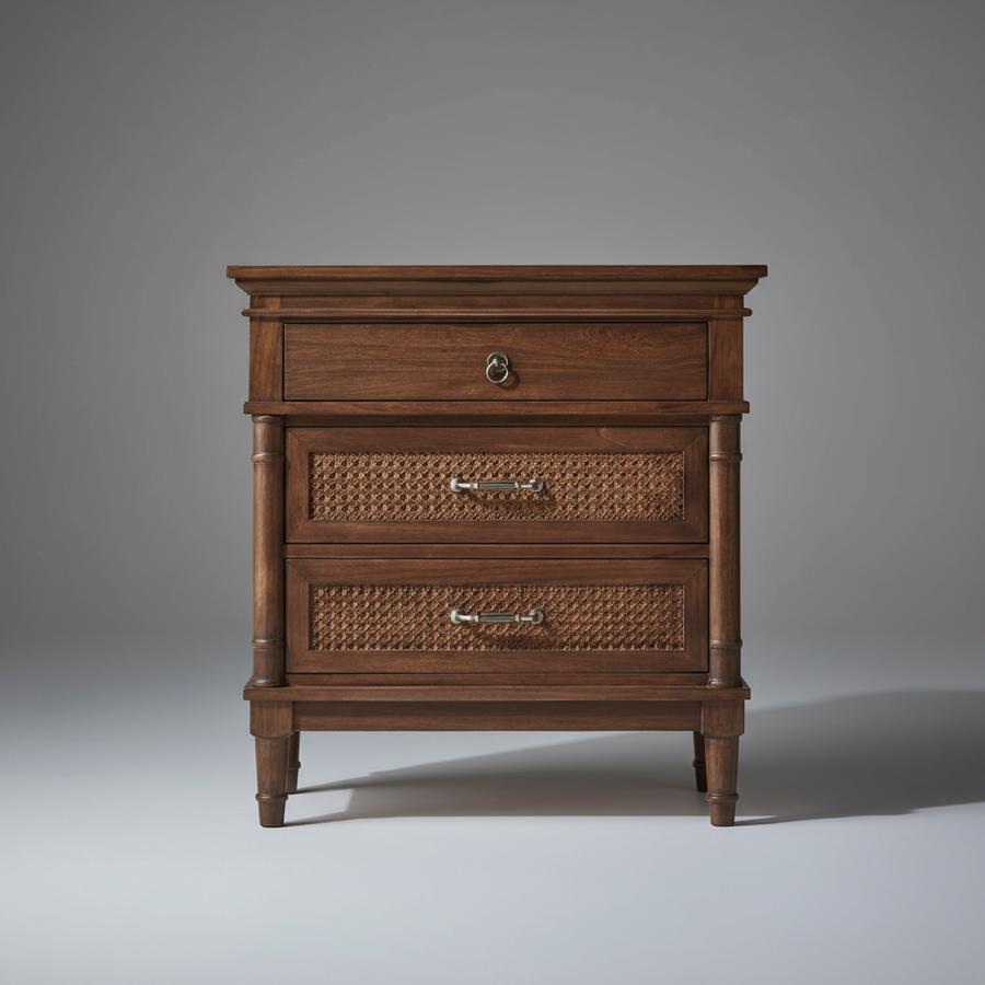 Heritage Cane Bedside Table
