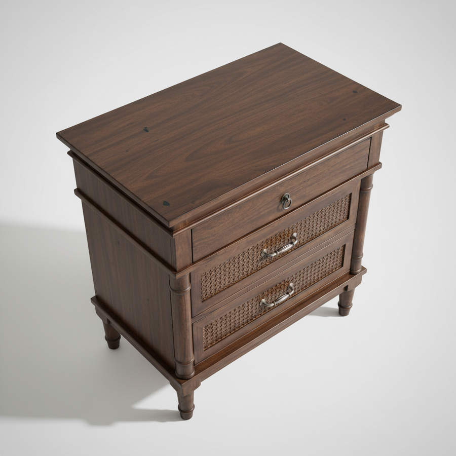 Heritage Cane Bedside Table