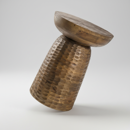 Carved Totem Side Table