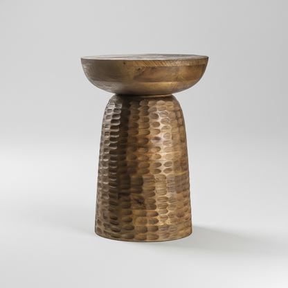 Carved Totem Side Table