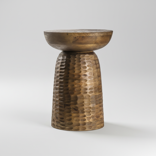 Carved Totem Side Table