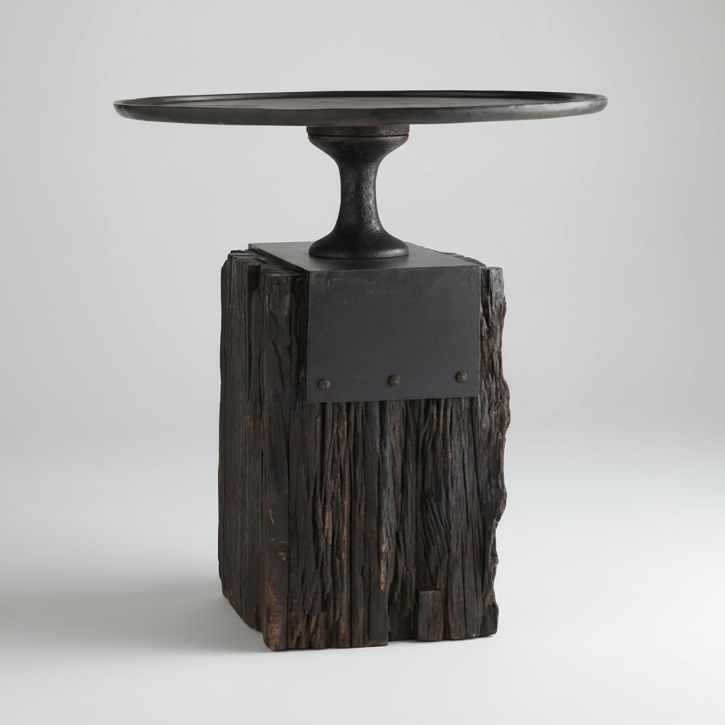 Driftwood Forge Pedestal Table