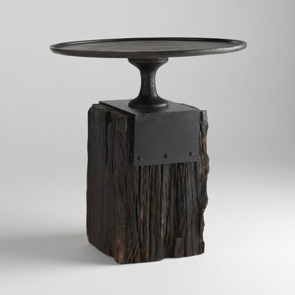 Driftwood Forge Pedestal Table