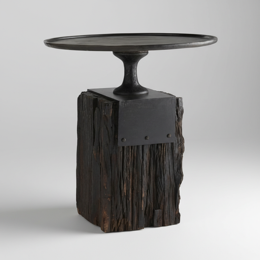 Driftwood Forge Pedestal Table