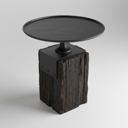 Driftwood Forge Pedestal Table