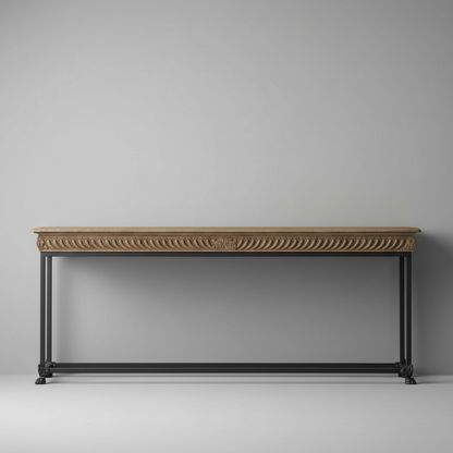 Carved Crest Slim Console