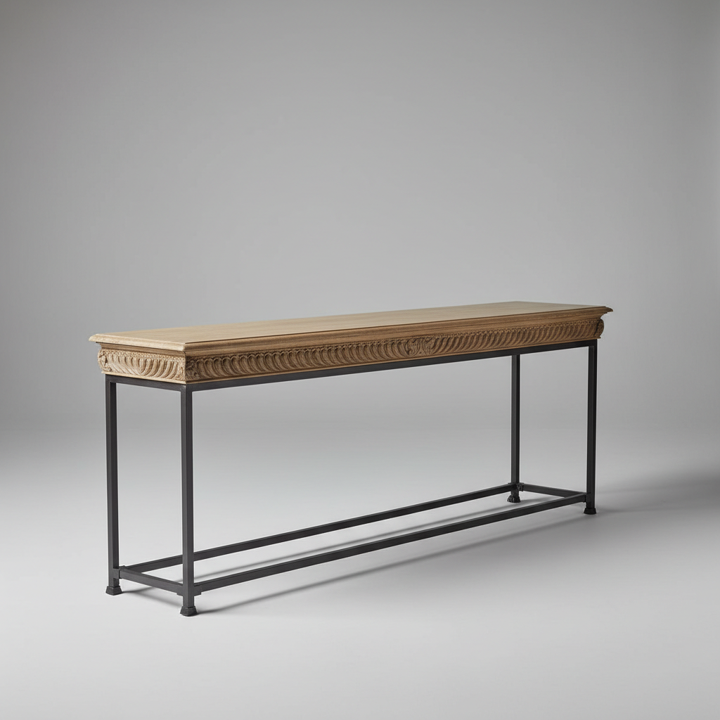 Carved Crest Slim Console