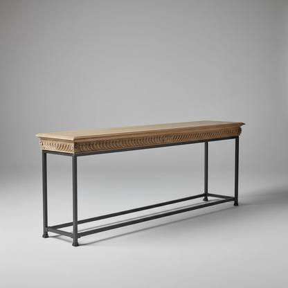 Carved Crest Slim Console