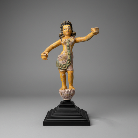 The Dancing Apsara — Antique Folk Sculpture