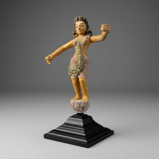 The Dancing Apsara — Antique Folk Sculpture