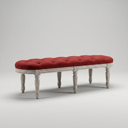 Elegant Vintage Style Tufted Bench