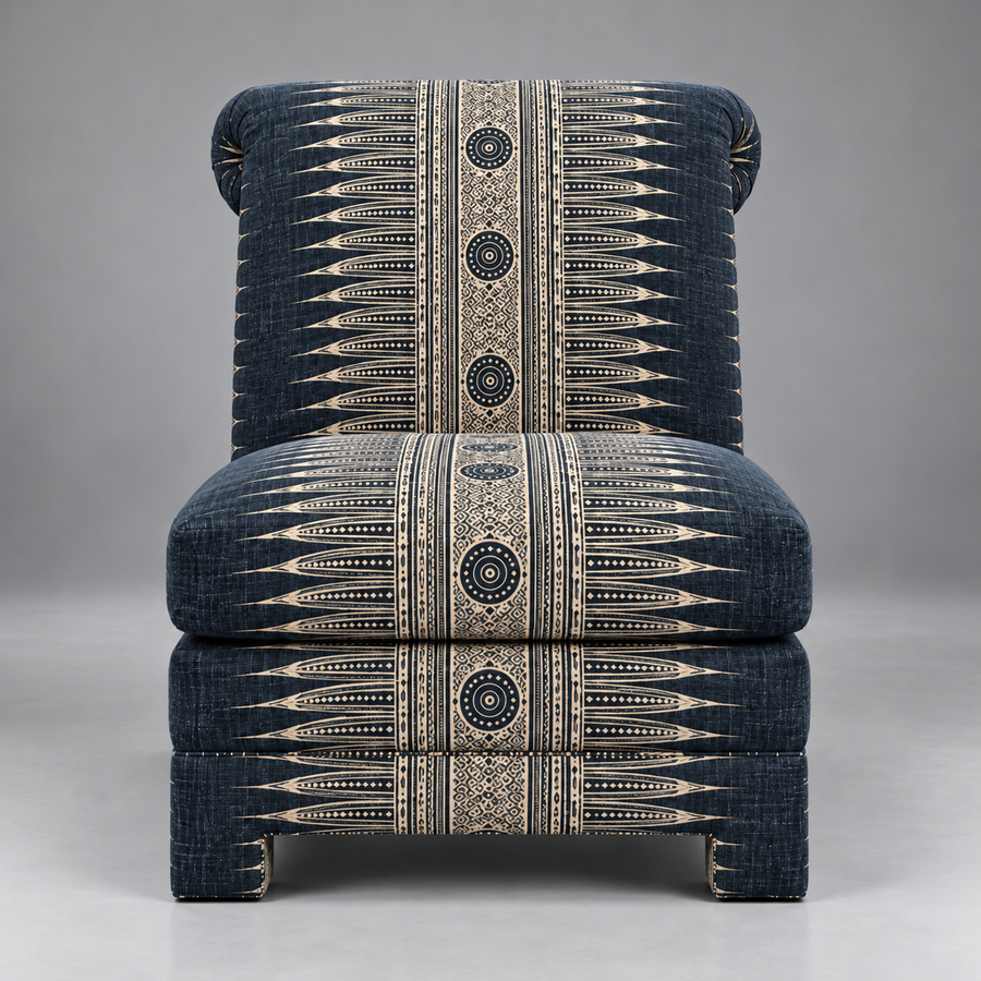 Indigo Slipper Chair – front view