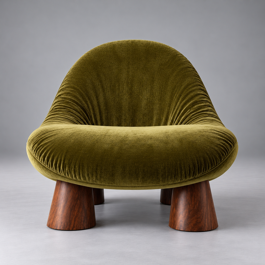 Moss Pebble Chair – front view