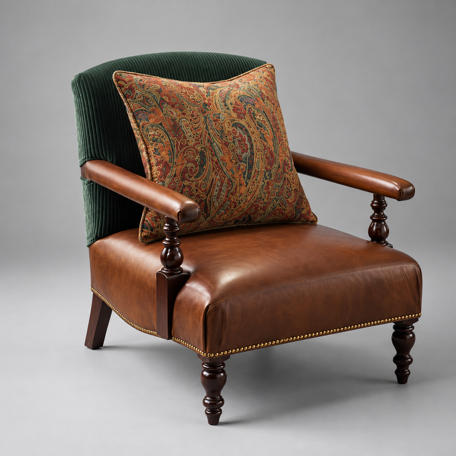 Oxford Club Chair – Green Corduroy Lounge Chair