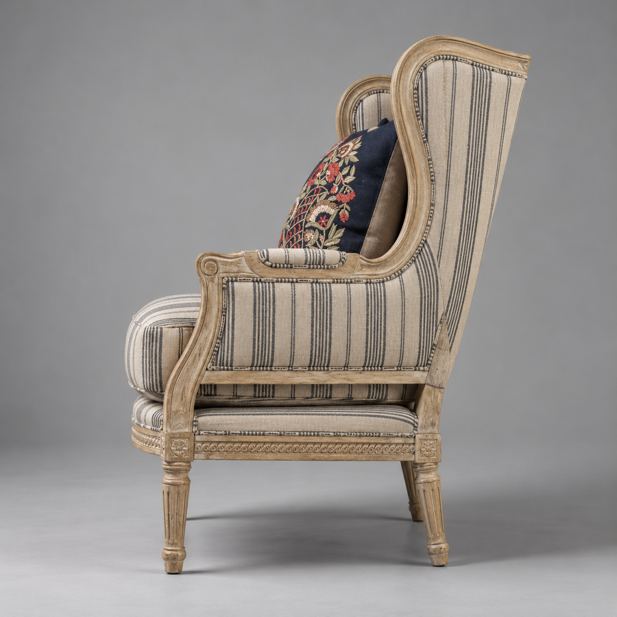 Provence Wingback Chair – side profile