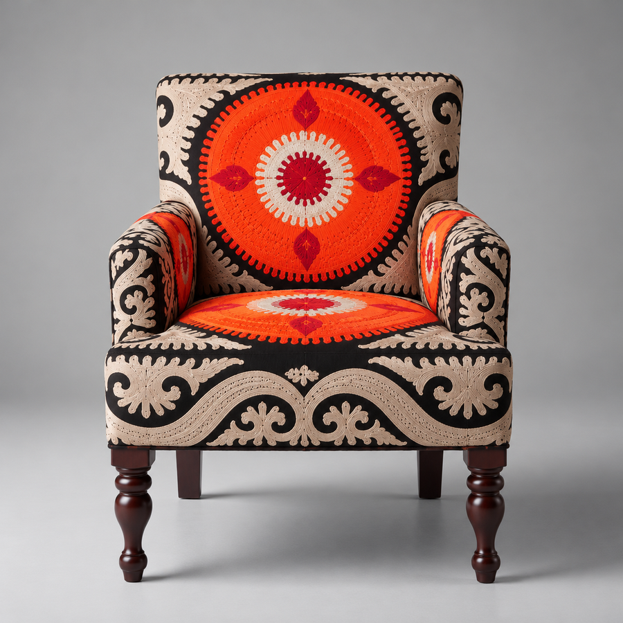 Samarkand Suzani Armchair – front view