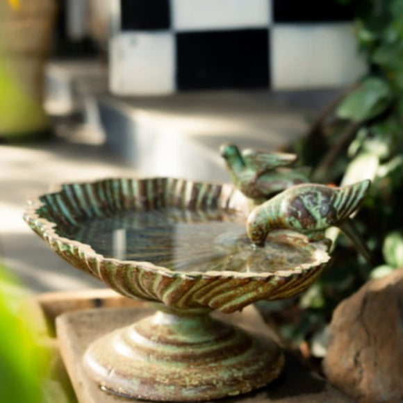 Cast Iron Bird Bath - Peacock Life by Shabnam Gupta