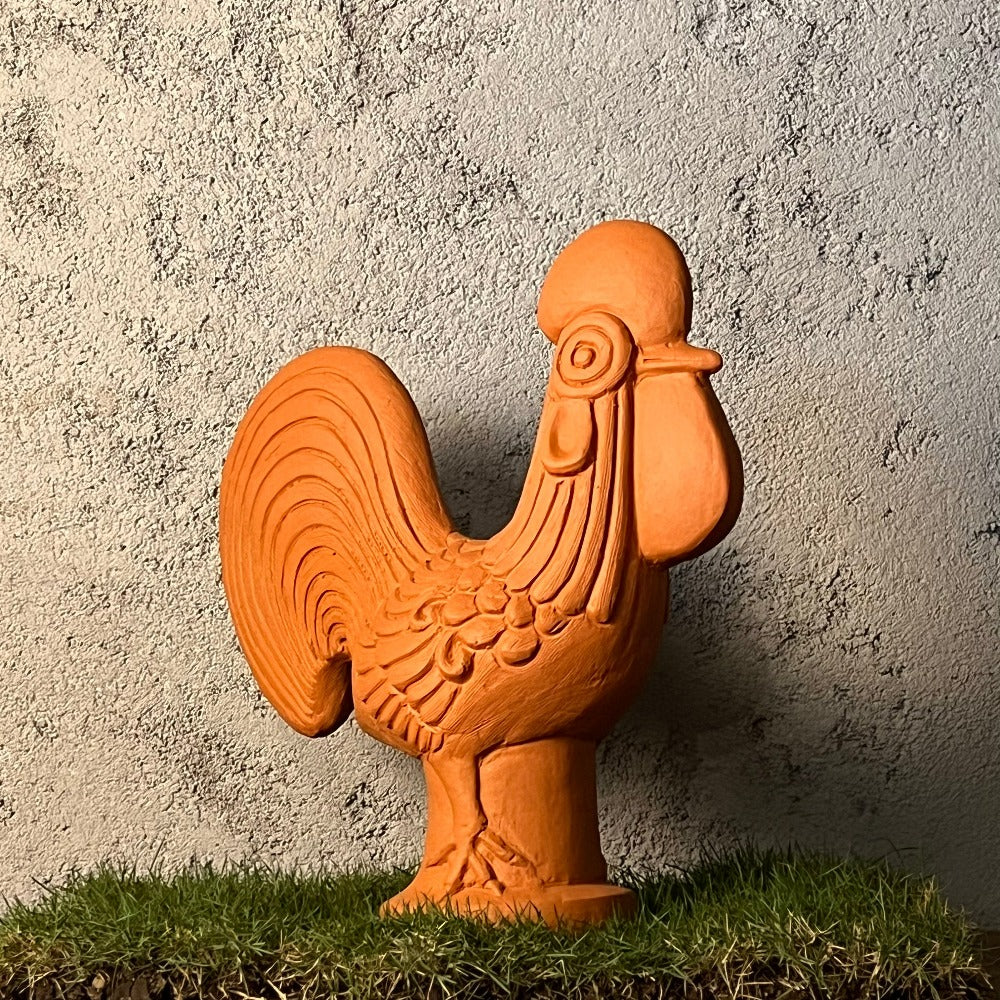 Portuguese Terracotta Rooster - Peacock Life by Shabnam Gupta