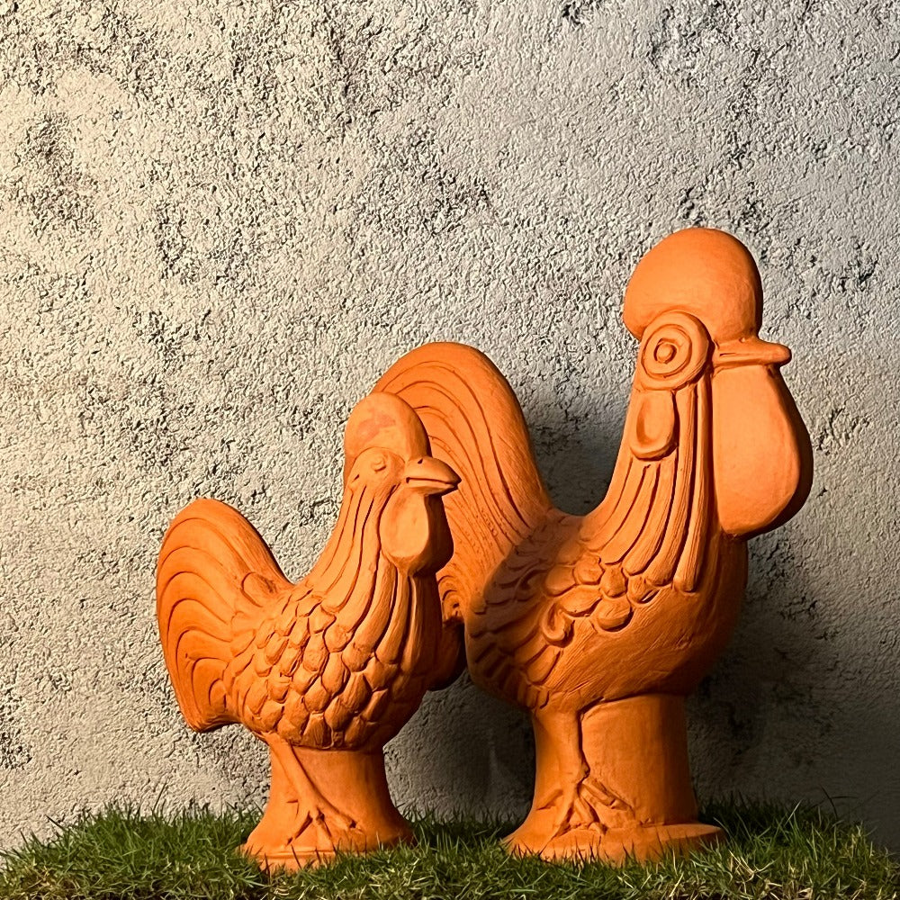 Portuguese Terracotta Rooster - Peacock Life by Shabnam Gupta