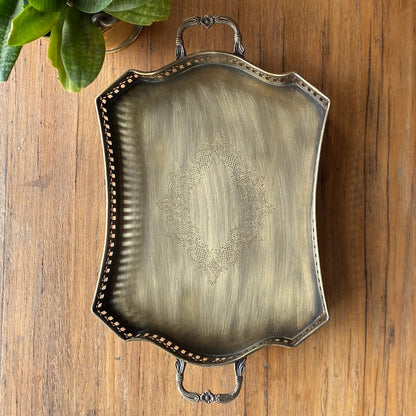 Gulnaar Brass Tray - Peacock Life by Shabnam Gupta