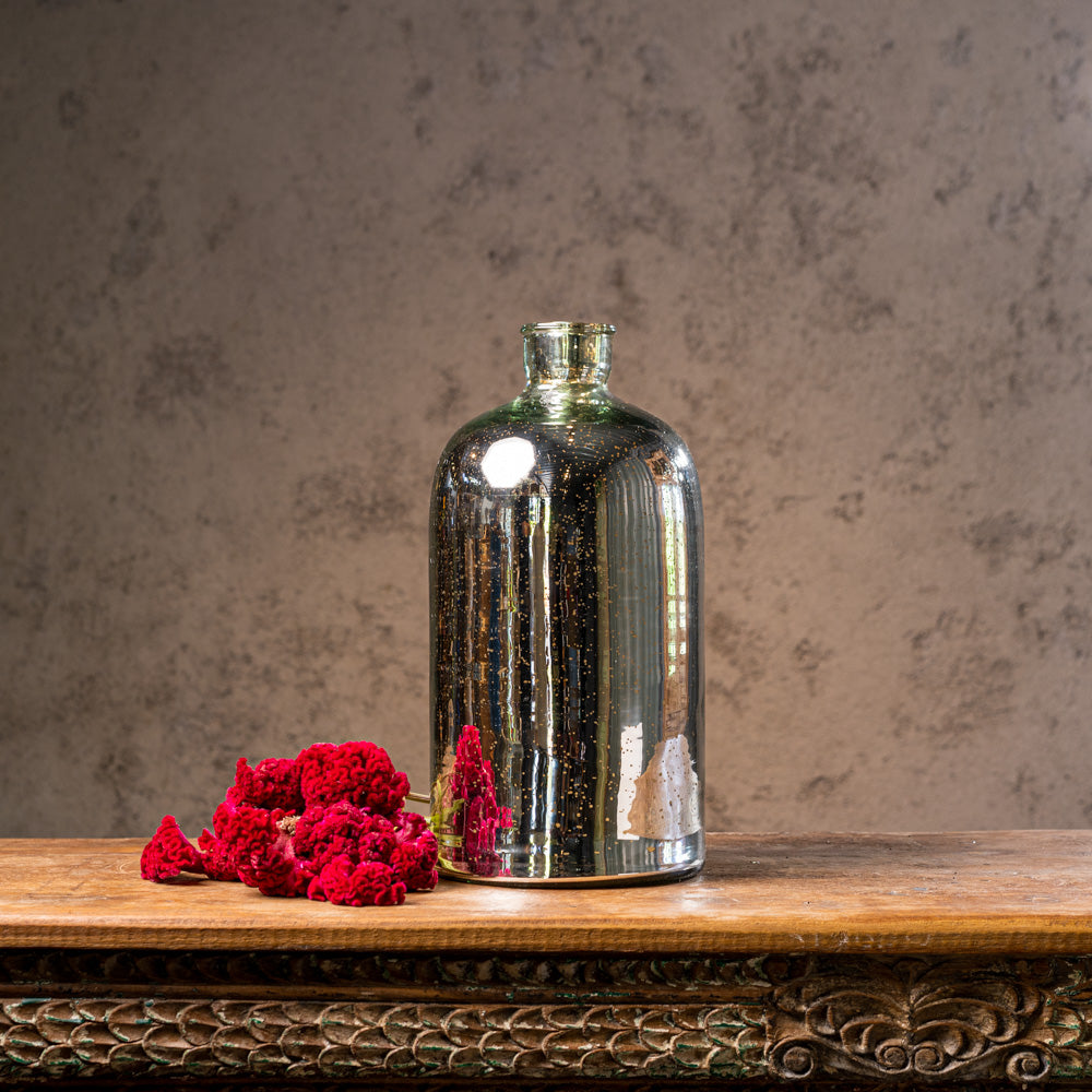 Shimmer Bottle Vase - Peacock Life by Shabnam Gupta